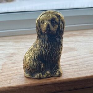 Vintage Staffordshire brass Dog Sculpture